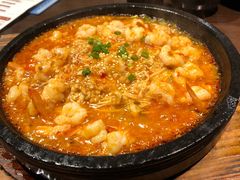 石板金菇凤尾虾-食锦记·福建私房菜(浦西万达店)
