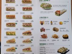 菜单-赛百味SUBWAY(毓璜顶店)