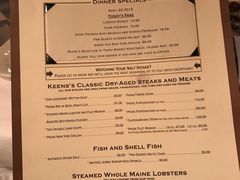菜单-Keens Steakhouse