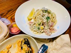 黑松露奶油蘑菇培根意面-麦田工坊(月湖店)