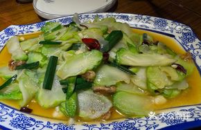 Fried Pork Crumbs with Baby Bok Choy