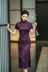 -金扣子旗袍新娘装订婚喜婆婆喜妈妈定制(宽厚里旗舰店)