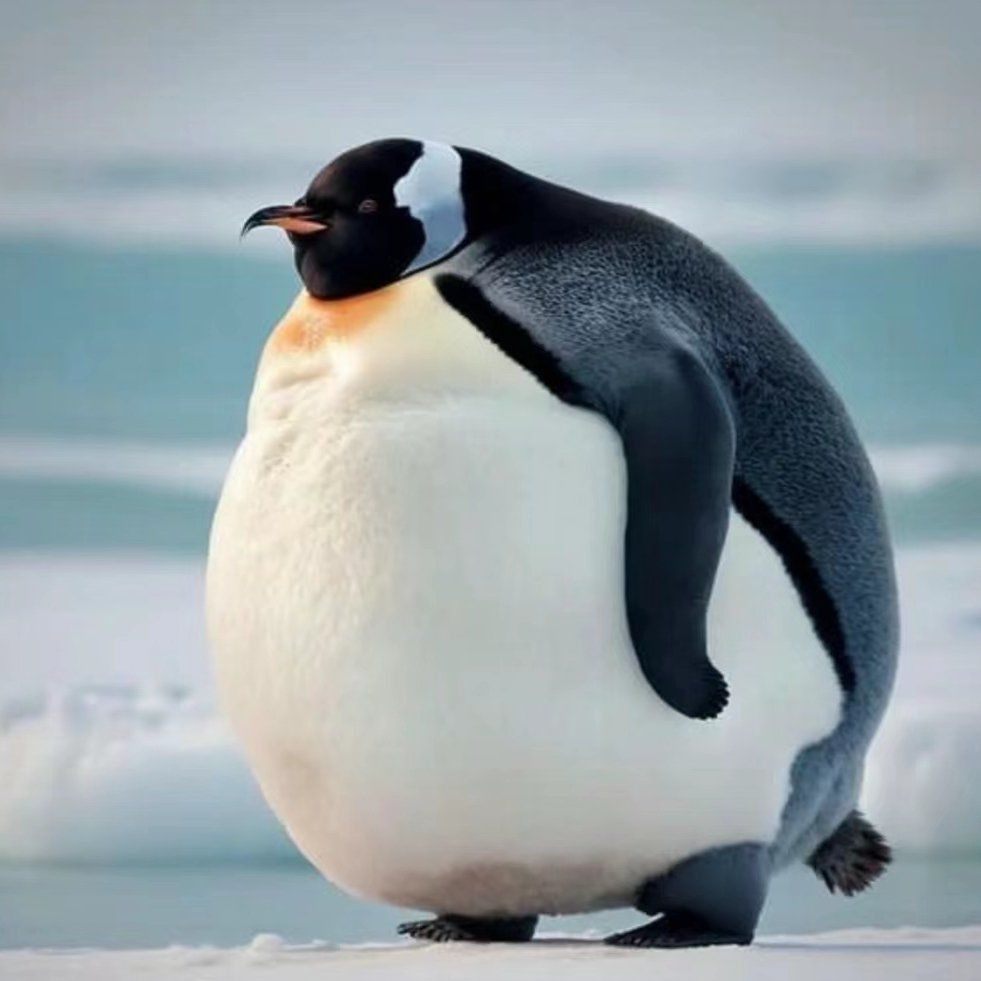圆鼓鼓的我!还有这么胖的企鹅🐧?