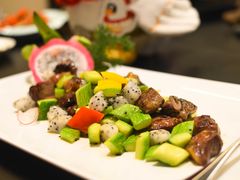 火龙果爆澳洲牛肉-丽晶轩中餐厅(重庆丽晶酒店)