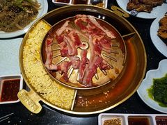 锅底芝士煎蛋-猪啊牛呀羊啊铜盘烤肉(正大广场店)