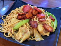 叉烧干捞扁实面-明叔捞面
