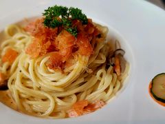 日式蟹肉熏三文鱼奶油细面-Lets burger非常汉堡·环球风味(蓝色港湾店)