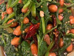 陈醋菠菜花生米-福福泥炉烤肉(三台子店)