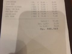 账单-Pundi Pundi Restaurant