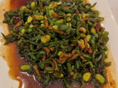 青椒毛豆米肉丝-怡园饭店-餐厅(四望亭店)