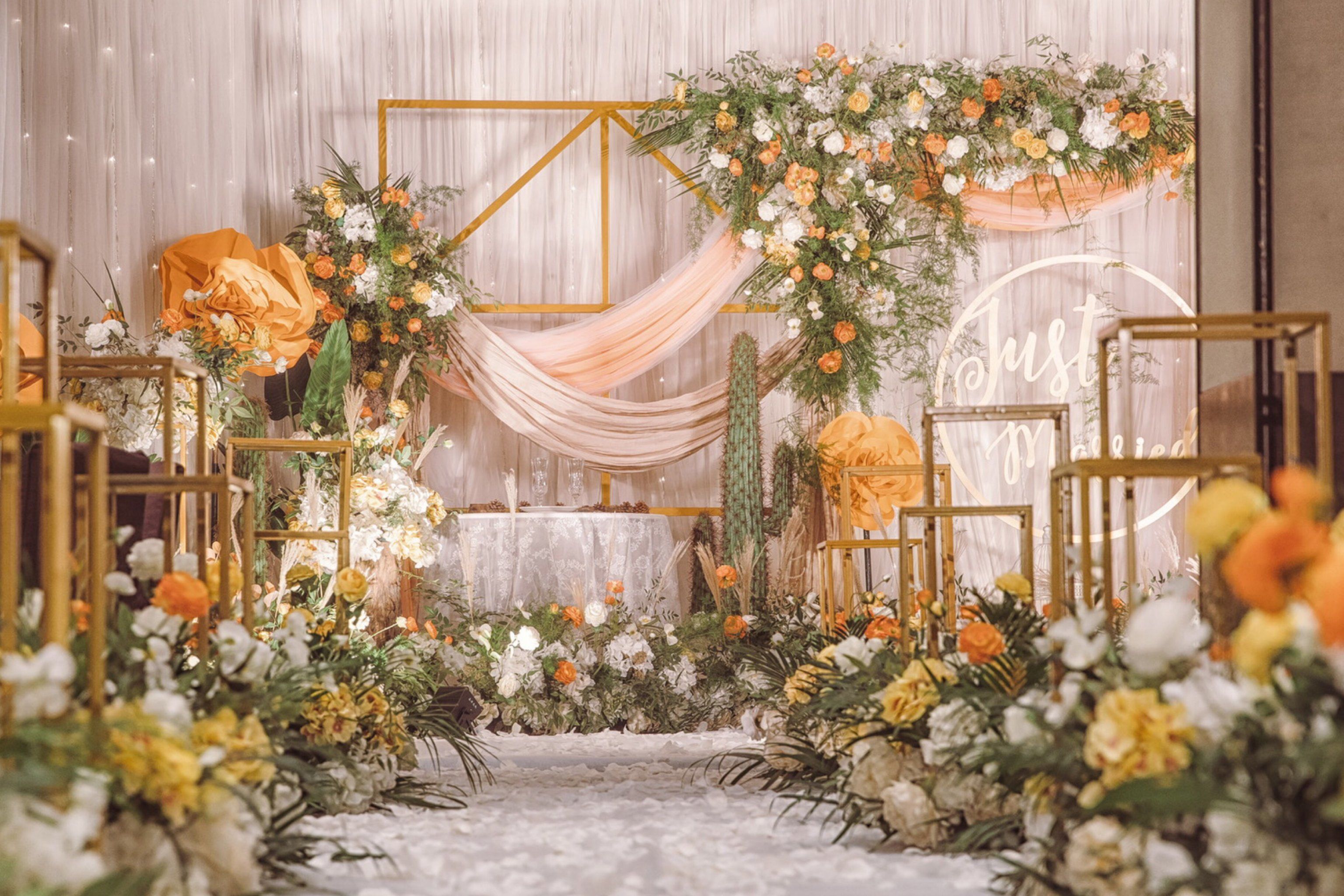 清新香槟橙色婚礼