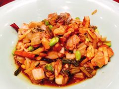 爆腌菜边笋肉片-虎哥私房菜(馒头山店)