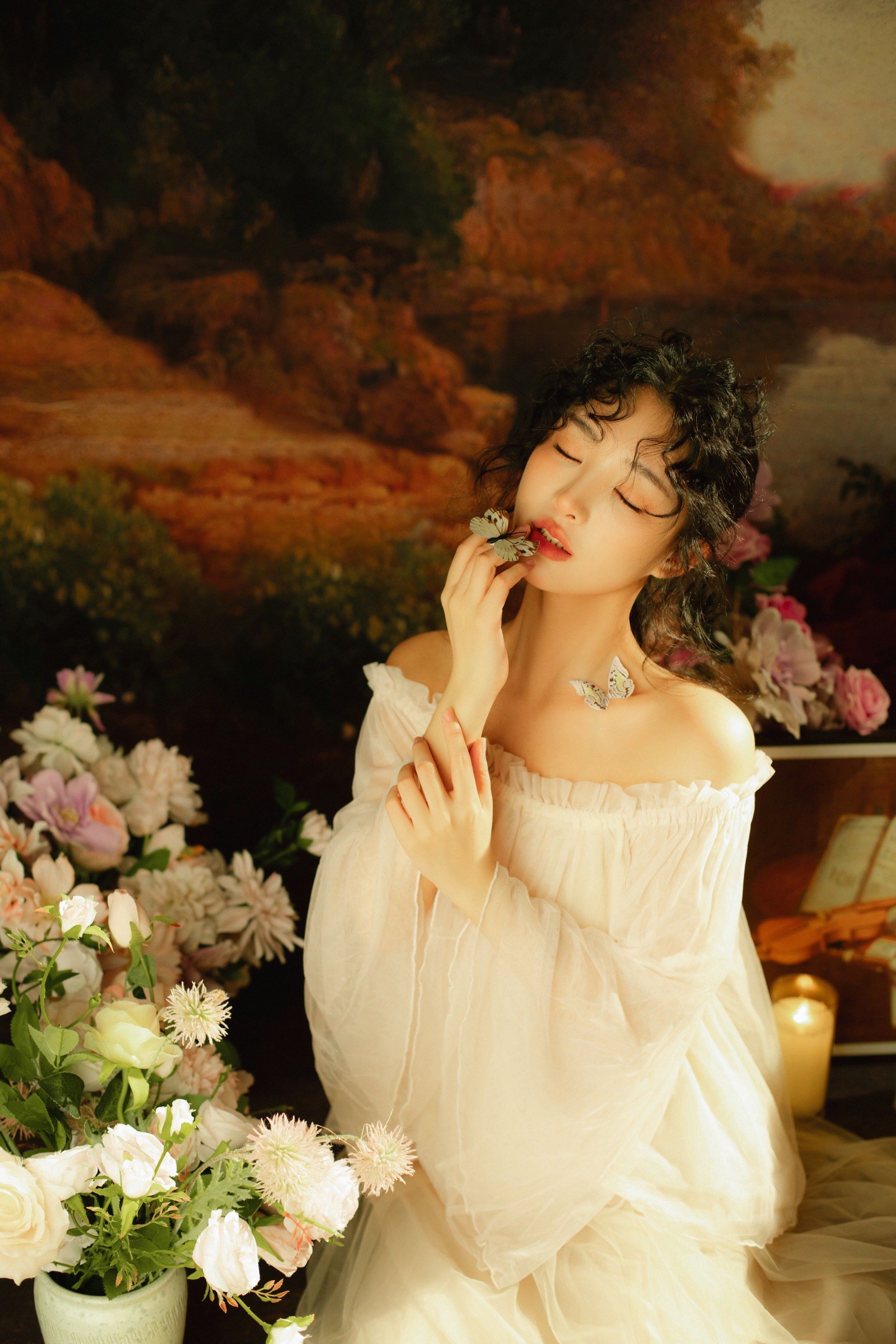 法式油画风的少女写真照来咯