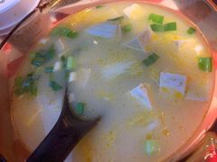 鸡汤小白菜煮榆林豆腐-西贝莜面村(上海百联西郊店)