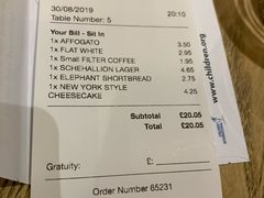 账单-大象咖啡馆