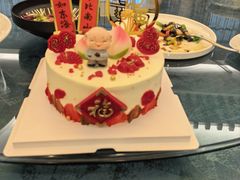 老人祝寿蛋糕-咖咖熊蛋糕定制·英国蓝风车动物性淡奶油