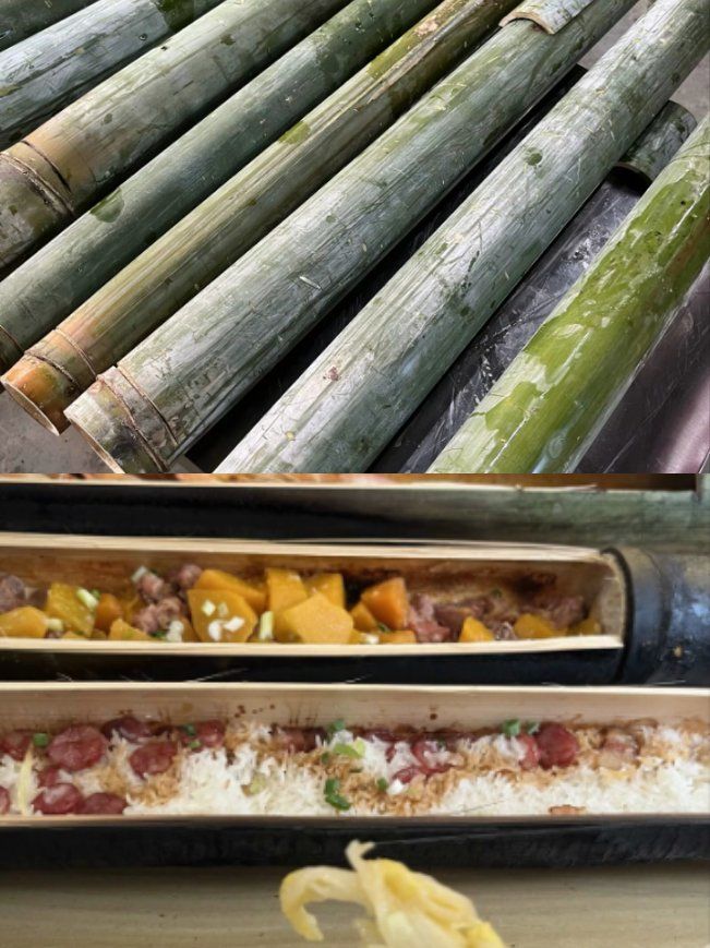 竹筒焗大虾非常美味