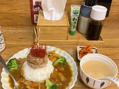 南洋鸡肉汉堡咖喱饭-桃太郎创作料理(大坪店)