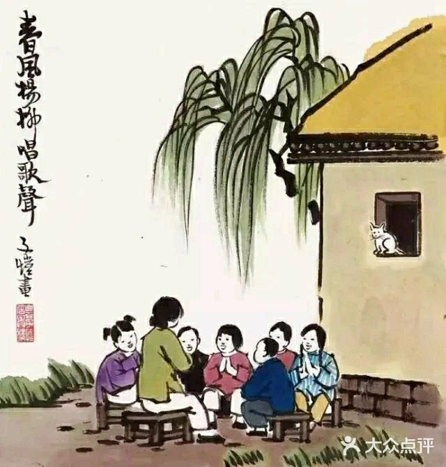 春天柳树发新芽，在这位画家眼里更多的是亲情！