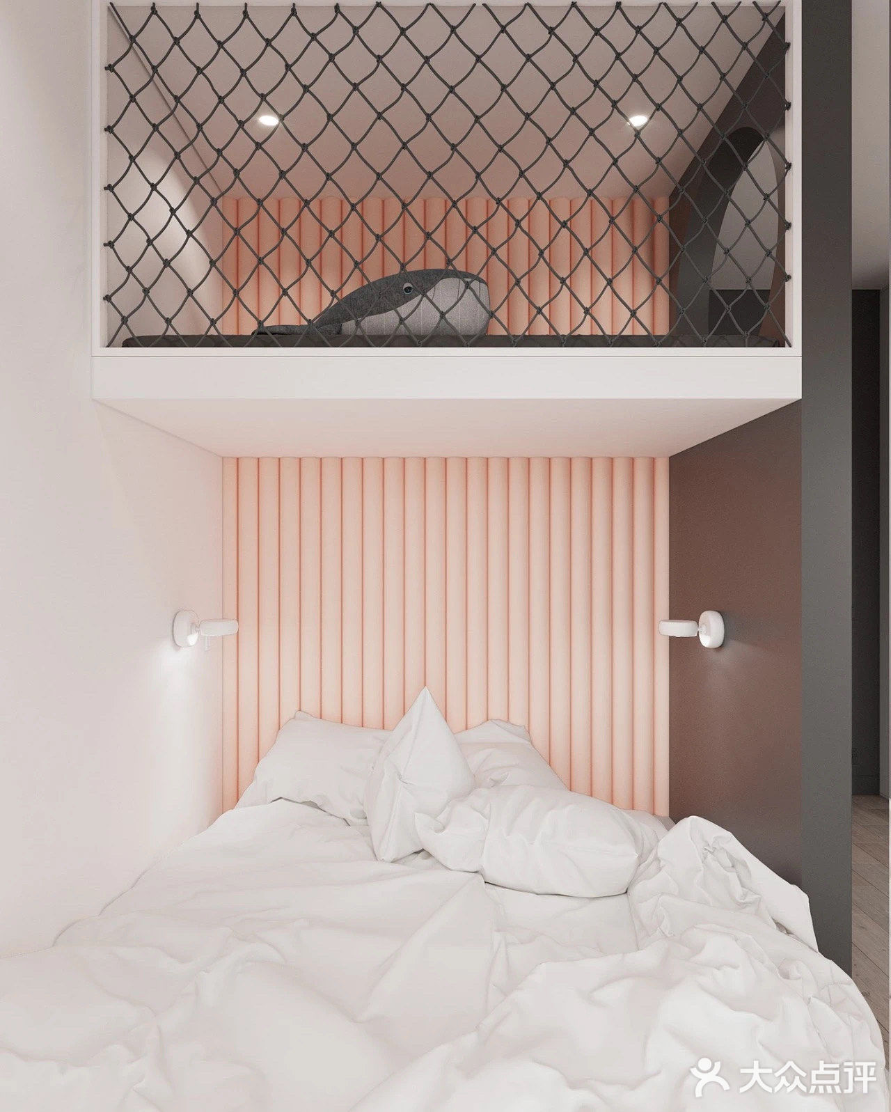 高级灰+粉色loft，全屋衣柜无把手，炫酷卫生间太惊艳！