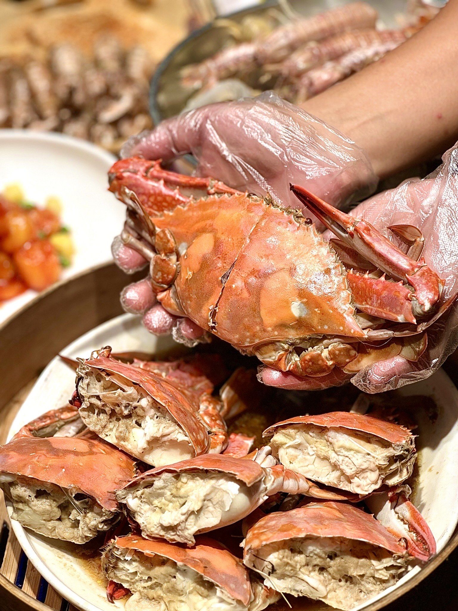 秋季限定海鲜!这家的梭子蟹肥美到爆!