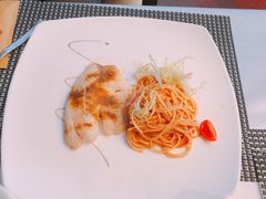 米兰式煎海鲈鱼香草宽面-国家大剧院西餐厅