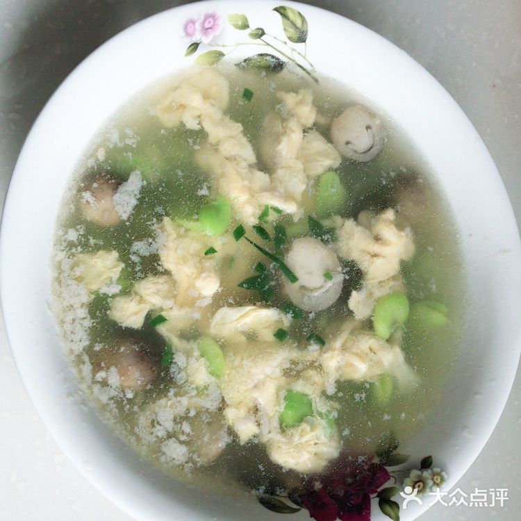 鲜掉牙——蚕豆草菇蛋汤