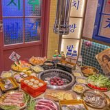 一大桌烤肉鳗鱼无限畅吃人均才99