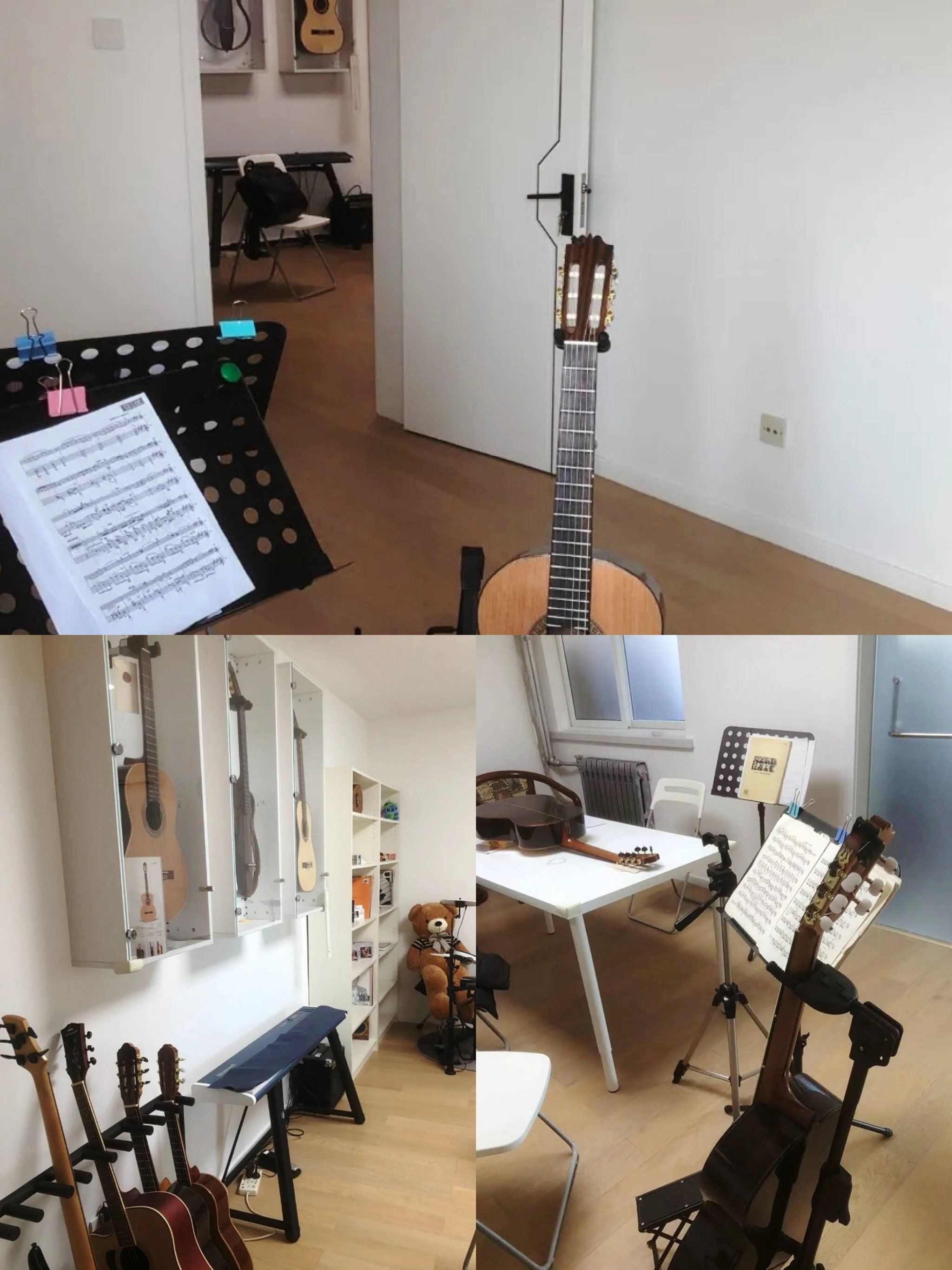 免费吉他试听体验课!教室营造了浓厚的艺术氛围