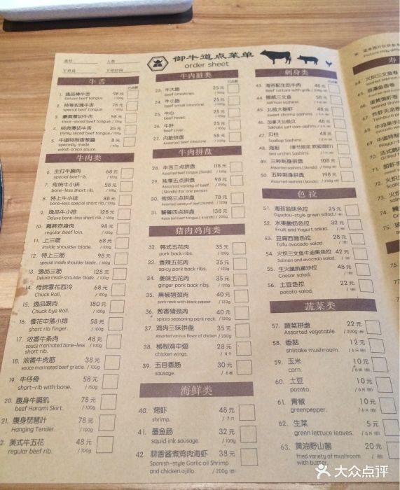 御牛道日式料理炭火烤肉(和义大道店)- -价目表-菜单图片-宁波美食