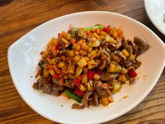 酸萝卜炒鸡杂。-乡吧啦·甲鱼铺子(海德二道店)