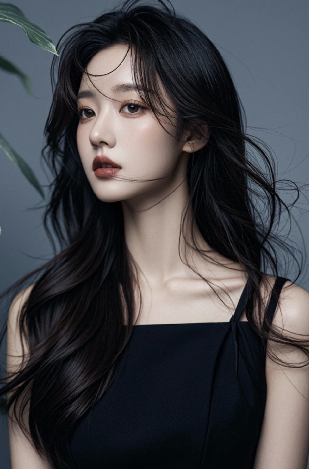 深色长发的魅力