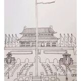 儿童创意画天安门前升国旗