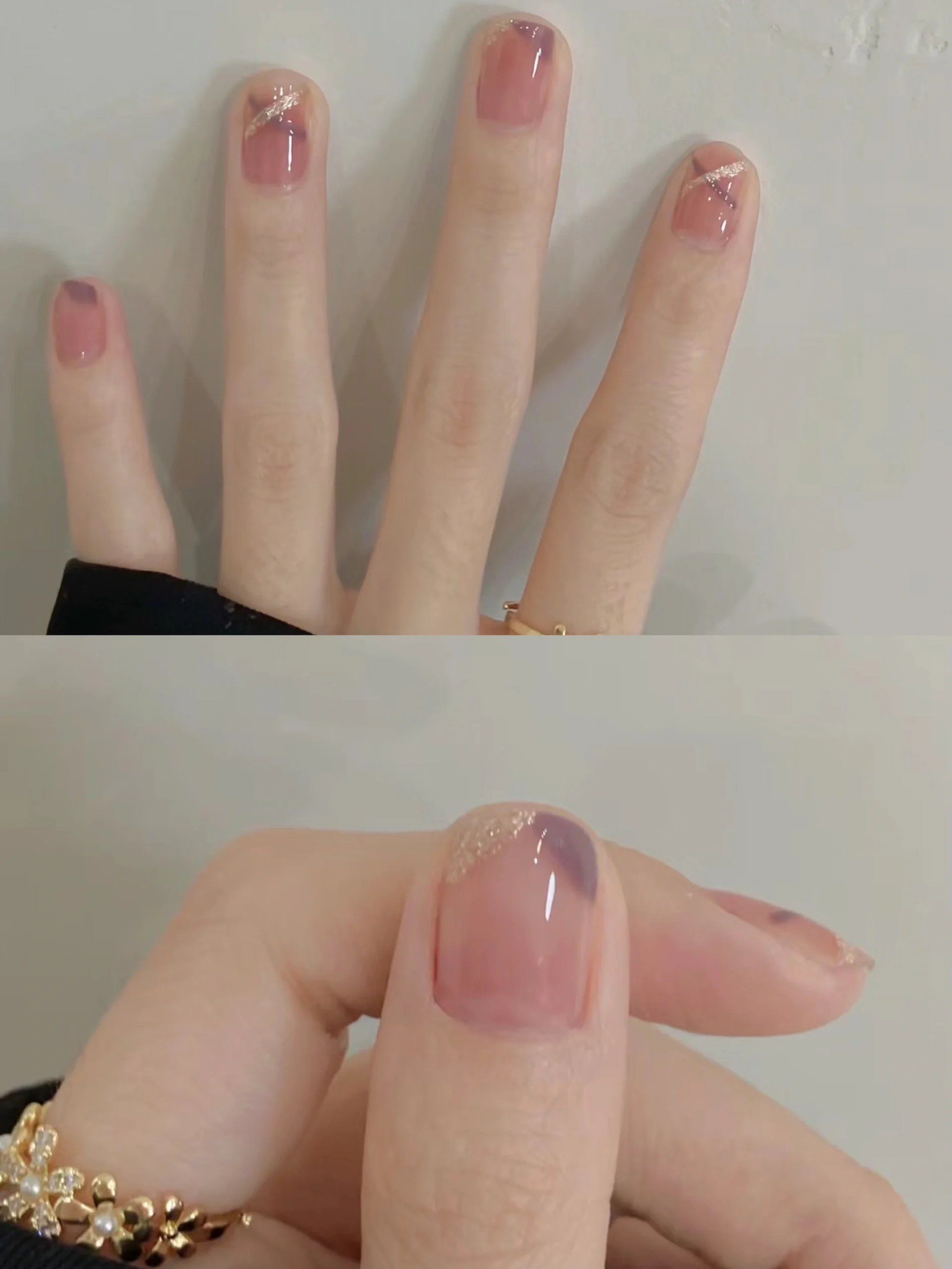 法式紫葡萄紫fufu 小清新简约美甲