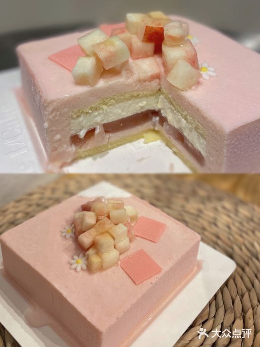 壹点壹客·生日蛋糕(南山店)【桃之夭夭】蜜桃乌龙慕斯蛋糕图片