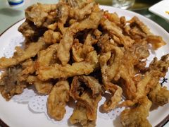 炸平菇-华盛园卷子王农家菜水库鱼