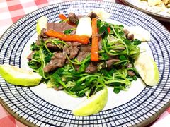 花生苗炒牛柳-龙桥私厨·姜花菊花过桥鱼·顺德菜(容桂店)