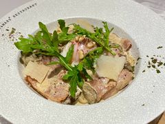 日式温泉蛋野菌烩培根扁面-Mark&Mars Restaurant