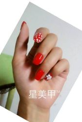 西瓜红点点-星美甲