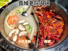 大骨汤鸳鸯锅-蓉城老院十年老火锅(中南店)