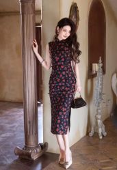 -金扣子旗袍新娘装订婚喜婆婆喜妈妈定制(宽厚里旗舰店)