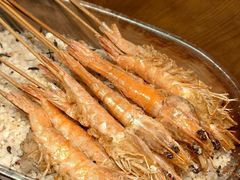 毛尖绿茶盐烤虾-蚝得喜海鲜(东城店)