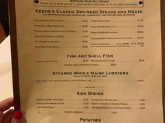 菜单-Keens Steakhouse