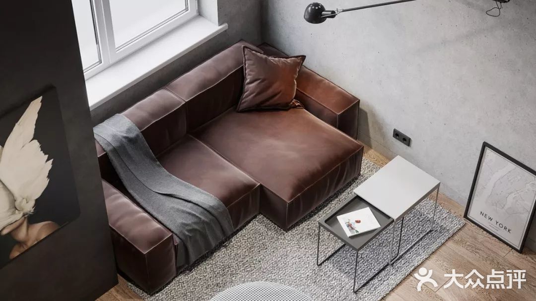 由于户型限制，厨房卫生间这边几乎无采光，设计师将卧室