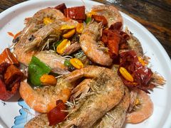 椒盐虾-小小饭店·休闲农庄·安吉松树林里的农家菜