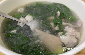 Pork Liver and Lean Meat with Chinese Spinach Soup