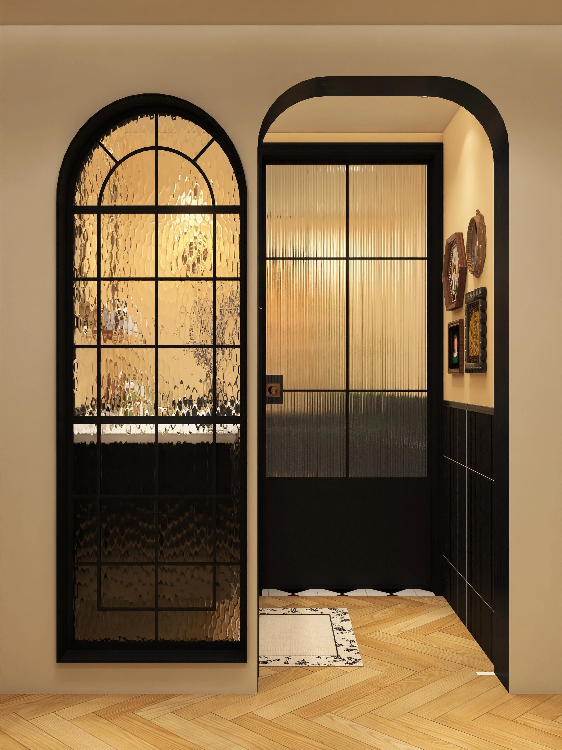 法式复古浴室🛁玻璃拱门隔断美翻了🍂