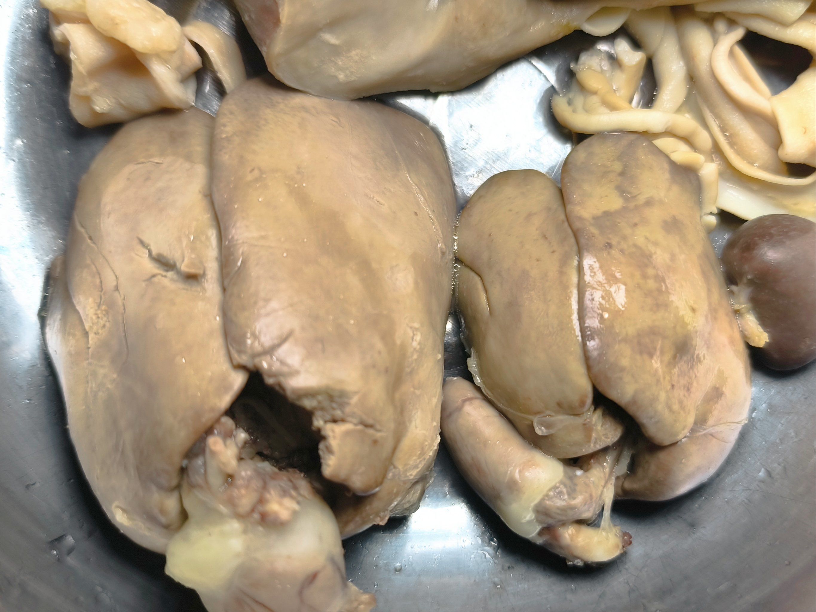 两只鸡的鸡肝和鸡心