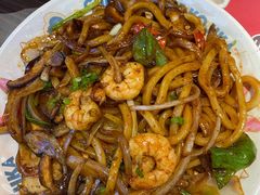关西虾仁秘炒乌冬-仙隐小鹿中華の日料(荣民龙首广场店)