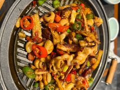 铁板鱿鱼须-李记饺子·熏酱东北菜(欢乐谷店)